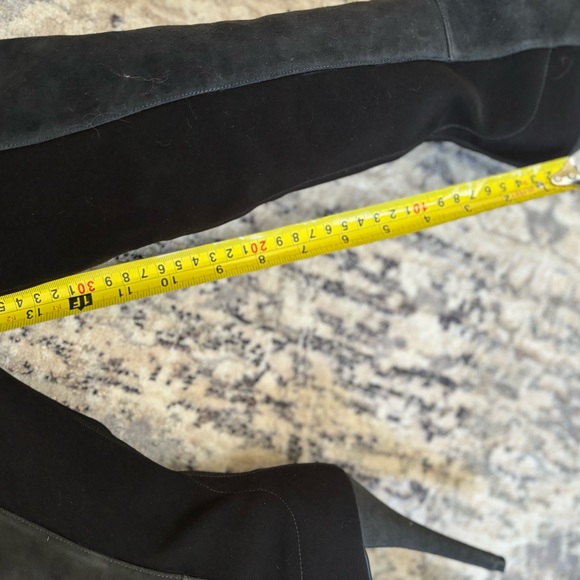 Stuart Weitzman knee high 5” stiletto suede black/gray sock boot 6.5 new REDUCED - Picture 7 of 8